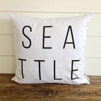 Modern City Pillow Cover - Linen and Ivory